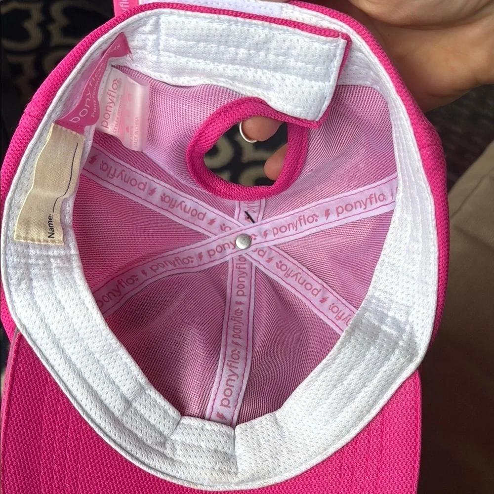 PonyFlo Kids Hot Pink Cap with hole for hair, NWT **READ***